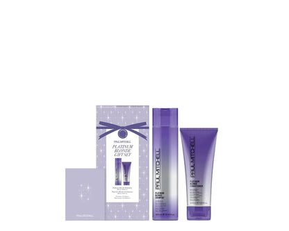 Paul Mitchell Platinum Blonde Gift Set Purple Shampoo + Conditioner For Brassy Hair